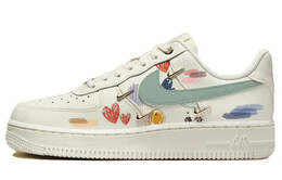 Кроссовки Nike Air Force 1 Skateboarding Shoes Women's Low-top White/gold, белый fv3654-111(team10-七彩爱心蓝) | white