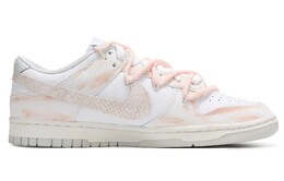 Кроссовки Nike Dunk Skateboard Shoes Women's Low-Top White Gray Pink dh9765-102(team82-女款蛇纹做旧划痕)