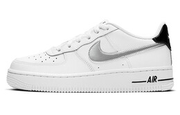 Кроссовки Nike Air Force 1 Low White Black Metallic Silver GS cz4206-100