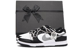 Кроссовки Nike Dunk Skateboard Shoes Women's Low-Top Gray cw1590-100(team拾伍-女款黑灰九sbox)