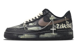 Кроссовки Nike Air Force 1 Skateboarding Shoes Unisex Low-top Black/white/grey/brown, черный cw2288-001(team138-男款五杀摇滚乐队) | black
