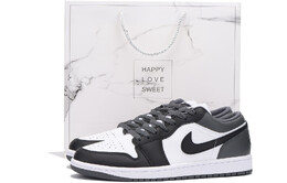 Баскетбольные кроссовки Air 1 Vintage Unisex Low-Top Black Grey Jordan 553558-152(team15-男女同款黑灰sbox) | silver