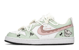Кроссовки Nike Court Borough Skateboarding Shoes Women's Low-top Green/Pink, розовый dv5456-108(teama-蝴蝶狗) | aqua blue/pink