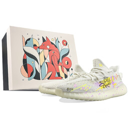 Кроссовки Adidas Yeezy Boost 350 Lifestyle Shoes Unisex Low-top Purple, белый hq6316(team40-男女款向阳而生sbox) | white