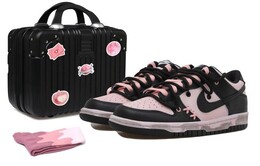 Кроссовки Nike Dunk Skateboard Shoes Women's Low-Top Black Pink cw1590-100