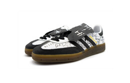 Кроссовки Adidas Handball Spzl Skateboarding Shoes Unisex Low-top White/black, черный ie3403(team336 头脑风暴-薛定谔的牛) | black