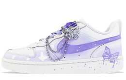 Кроссовки Nike Court Borough Series Skateboard Shoes Women's Low-Top Purple White bq5448-100(team40-gs梦蝶紫)
