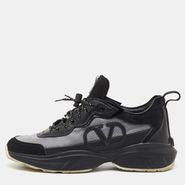 Valentino Black/Grey Mesh and Suede Escape VLogo Sneakers Size 38 1215914