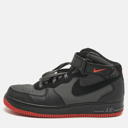 Nike Grey/Black Durabuck Leather Air Force 1 Mid Hot Lava Sneakers Size 42.5 1215491