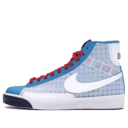 Кроссовки блейзер высокие Nike, бирюзовый 317808-411 | neo turquoise/midnight navy/cement red