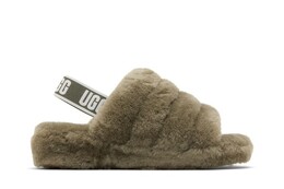 Кроссовки Ugg Wmns Fluff Yeah Slide Burnt Olive, зеленый 1095119 btol