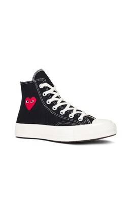 Маленькие высокие кеды Red Heart Comme des Garçons Play, черный cdes-mz4 | black