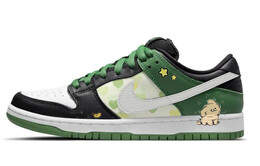 Кроссовки Nike Dunk Skateboard Shoes Unisex Low-Top White Green bq6817-302(team10-风暴小狗) | white/green