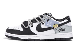 Кроссовки Nike Dunk Skateboard Shoes Women's Low-Top Gray cw1590-100(team拾伍-女款灰黑灰笑脸二)