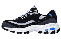Кроссовки женские толстые низкие черные/синие Skechers 11947-bkbl