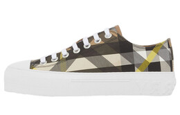 Кроссовки в клетку Burberry женские, бежево-серый 80642811