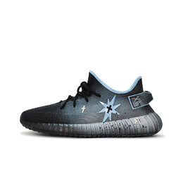 Кроссовки Adidas Yeezy Boost 350 V2 Lifestyle Shoes Unisex Low-top Black/Blue/Silver, черный/синий hq4540(team186-失真事件stop) | black/blue