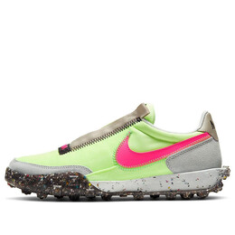 Кроссовки waffle racer crater 'barely volt' Nike, мультиколор ct1983-700 | barely volt/pink blast/black/poison green/stone/photon dust
