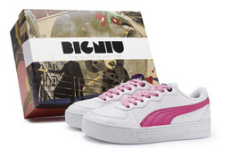 Кроссовки Puma Skye Skateboarding Shoes Women's Low-top White/Fuchsia, белый/фуксия 374764-02(team80-女款风之翼玫红s-box) | white/fuchsia