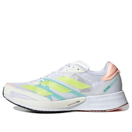 Кроссовки adizero adios 6 'white pulse lime' Adidas, белый gy0910 | white/yellow/pink