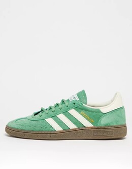 Зелено-белые кроссовки Adidas Handball Spezial на резиновой подошве 133442114 | bunt