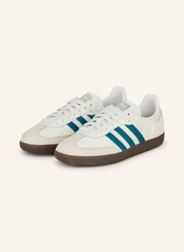 Кроссовки самба ог ш Adidas, бежевый 1638958 | creme/ dunkelgrün/ ecru