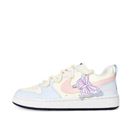 Кроссовки Nike Court Borough Skateboarding Shoes Women's Low-top Yellow, Pink, цвет Butterfly graffiti fv8120-141(team-288蝴蝶涂鸦女款蓝黄粉) | butterfly graffiti