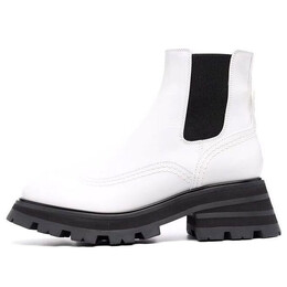 Кроссовки leather chelsea ankle boots 'white black' Alexander McQueen, белый 666368whz849360 | white