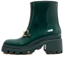 Кроссовки rubber ankle boot with horsebit 'dark green' Gucci, зеленый 670407-jccp0-3154 | dark green