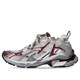 Кроссовки runner sneakers 'grey burgundy mesh and nylon' Balenciaga, белый 677402w3rb39069 | white/grey/burgundy/black