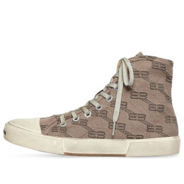 Кроссовки paris high top sneakers 'tan bb monogram cotton and white rubber' Balenciaga, бежевый 688756w3rq12298 | tan/brown/white