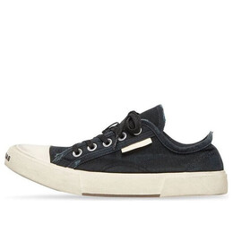 Кроссовки paris low top sneakers 'black destroyed cotton and white rubber' Balenciaga, черный 688757w3rc21090 | black/white