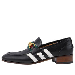 Кроссовки x adidas loafer 'black leather' Gucci, черный 702284-1doq0-1061 | black