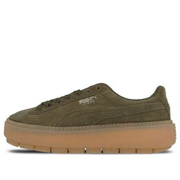Кроссовки suede platform trace 'olive night' Puma, зеленый 365830-03 | olive green