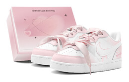 Кроссовки Nike Court Borough Skateboarding Shoes Women's Low-top Powder, розовый bq5448-100(teams2-草莓少女s-box) | pink