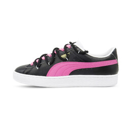Кроссовки Puma Basket Classic Skateboarding Shoes Unisex Low-top Pink/white, черный/розовый 374923-02(team306-粉色浪漫男女同款) | black/pink