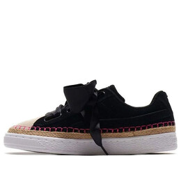 Кроссовки suede heart sneakerdrille ribbon black/pink Puma, черный 369237-01 | black/pink