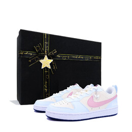 Кроссовки Nike Court Borough Skateboarding Shoes Women's Low-top, черный fv8120-141(team271-粉雾海黑礼盒) | pink mist sea black gift
