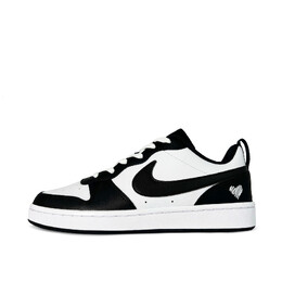 Кроссовки Nike Court Borough Skateboarding Shoes Women's Low-top White, цвет Sketch of a heart bq5448-115(team-288素描爱心女款黑白) | sketch of a heart