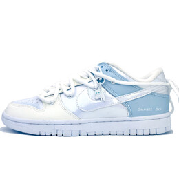 Кроссовки Nike Dunk Skateboard Shoes Women's Low-Top Blue White, голубой fd8683-100（team307-日落海） | sky blue