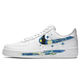 Кроссовки Nike Air Force 1 Skateboard Shoes Women's Low-Top White Blue dd8959-100(team10-星空夜) | white