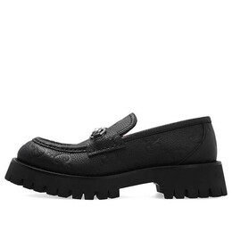 Кроссовки with horsebit leather lug loafers 'core black' Gucci, черный 756501-aacjc-1000 | black