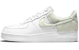 Кроссовки Nike Air Force 1 на низком каблуке из белого волоса с пони dm9088-001