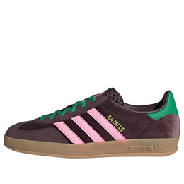Кроссовки gazelle indoor 'brown velvet' Adidas, коричневый ji2714 | dark brown/glow pink/court green