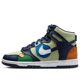 Кроссовки dunk high 'see through' Nike, мультиколор dq7575-300 | pistachio/midnight navy/green-blue-yellow