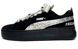 Кроссовки Puma Smash Platform Skateboarding Shoes Women's Low-top Black/silver, черный/серебряный 366488-02(team285-女款冲霄) | black/silver