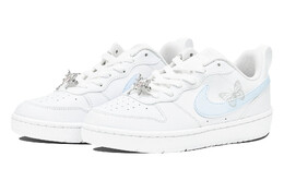 Кроссовки Nike Court Borough Skateboard Shoes Women's Low-Top Blue bq5448-100(team14-bq蓝银蝴蝶s-box) | white