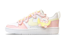 Кроссовки Nike Court Borough Skateboarding Shoes Women's Low-top Yellow, розовый bq5448-100（team357-晚安抱抱兔） | pink