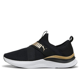 Кроссовки softride harmony slip-on 'black gold' Puma, черный 379606-01 | black/white
