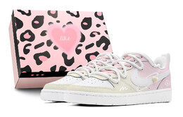 Кроссовки Nike Court Borough Skateboard Shoes Women's Low-Top Pink, розовый bq5448-100(team88-元气软糖s-box) | pink